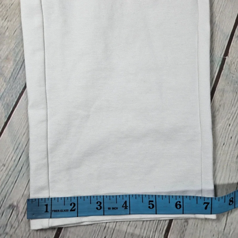 Eileen Fisher White Organic Cotton‎ Blend Tapered Ankle Pants Womens Medium